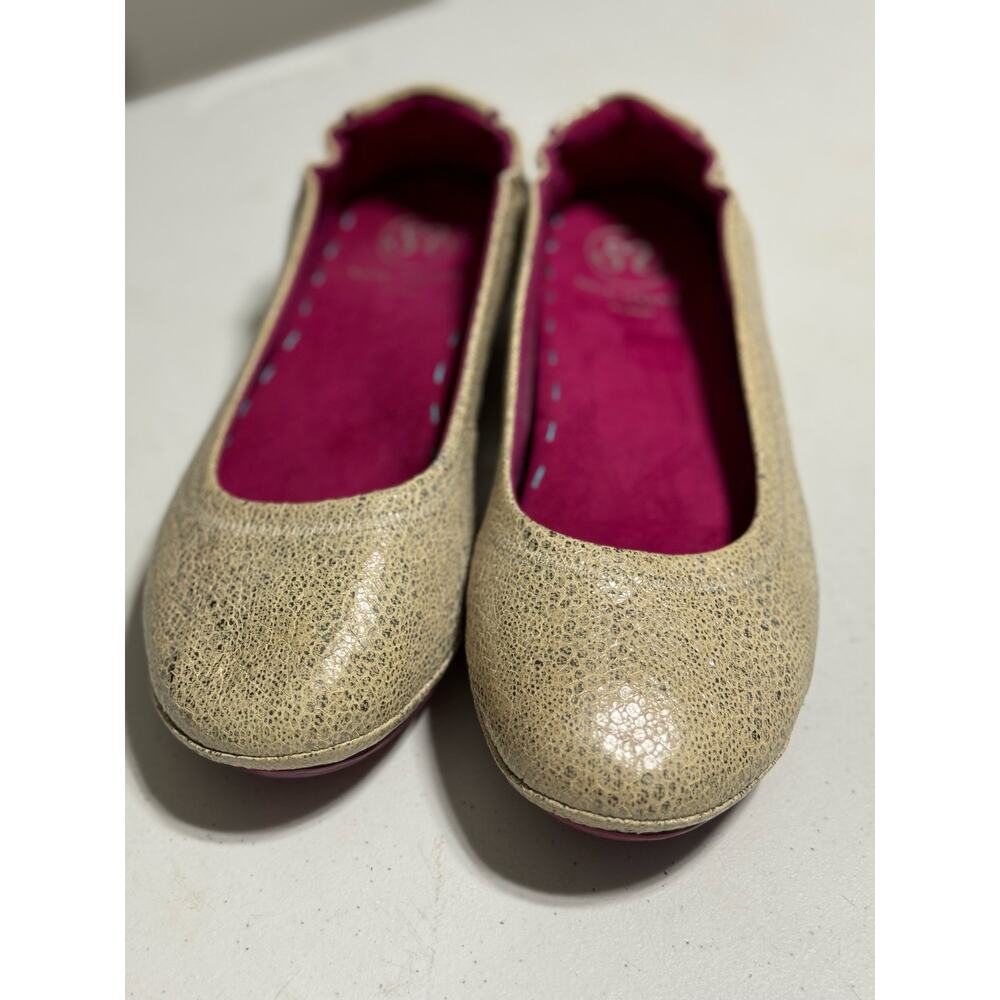 Soto Massini Milano Shimmering Vanilla Pebbled Ballet Flats Size 7 - Picture 2 of 13